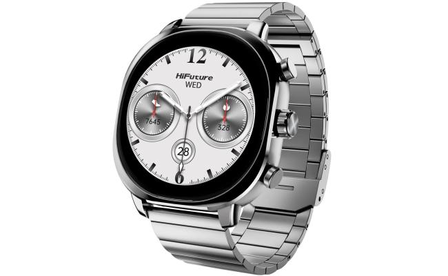 HiFuture AIX Smartwatch, 1.43 Inch Amoled Display, 1 ATM Water Resistant, 10 Days Battery Life, AI Enhanced Health Monitoring, 3x Harder Corning Gorilla Glass- Silver